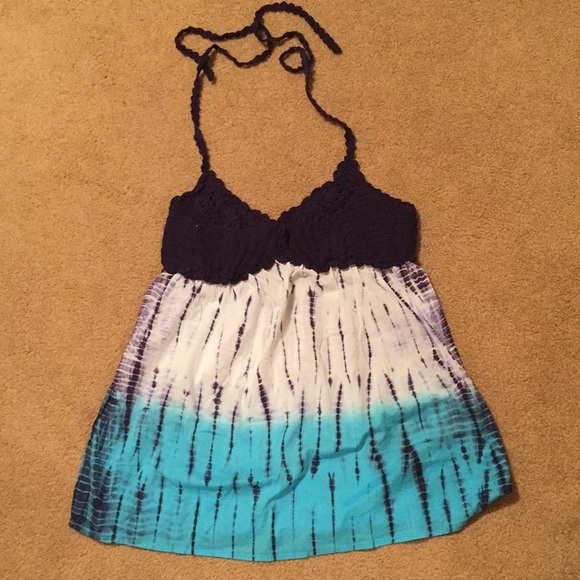 INC International Concepts Tops - Women’s Tie Dye Halter Knit Top Size Large